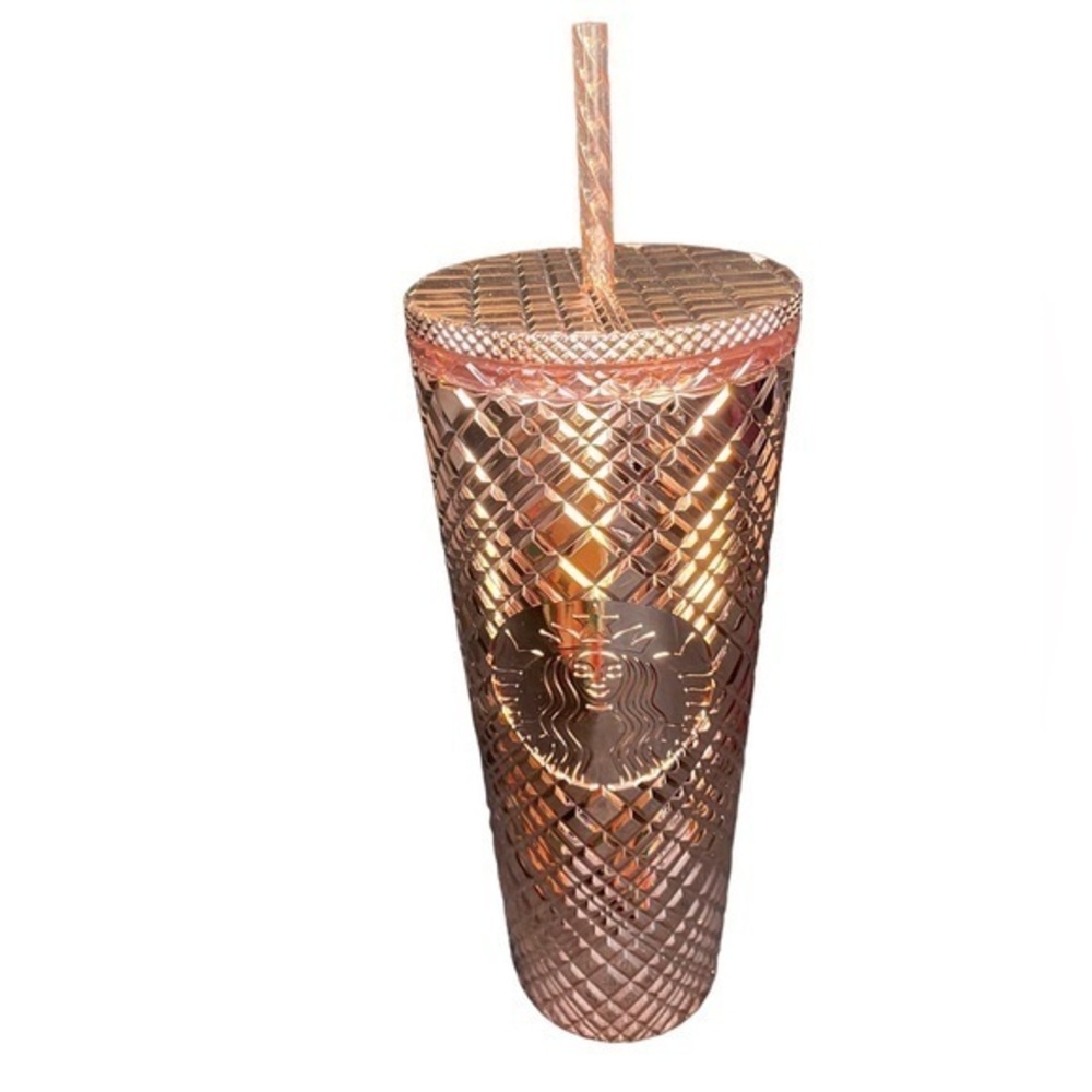Starbucks Chrome champagne Gold Jeweled Holiday 2023 Venti 24oz tumbler New